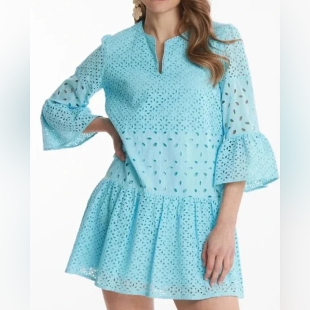 adorbs light blue eyelet dress
